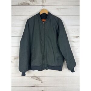 VTG Red Kap Bomber Jacket Mens Large Gray Quilted Lined Talon Zip Made USA 90s